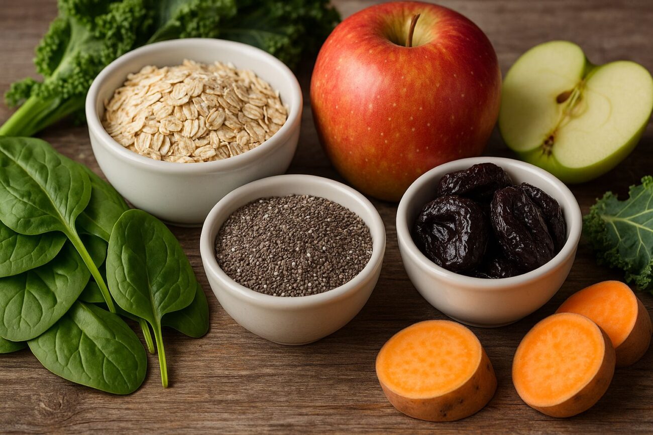 An image of foods best for constipation.